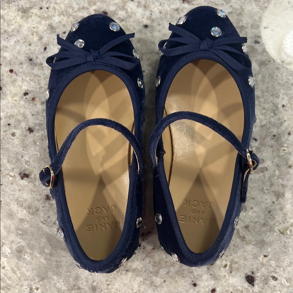 Janie and Jack Navy Toddler Girl’s Shoes